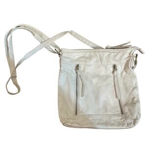 Bueno Crossbody Bag Purse with Adjustable Strap with double zipper cream y2k